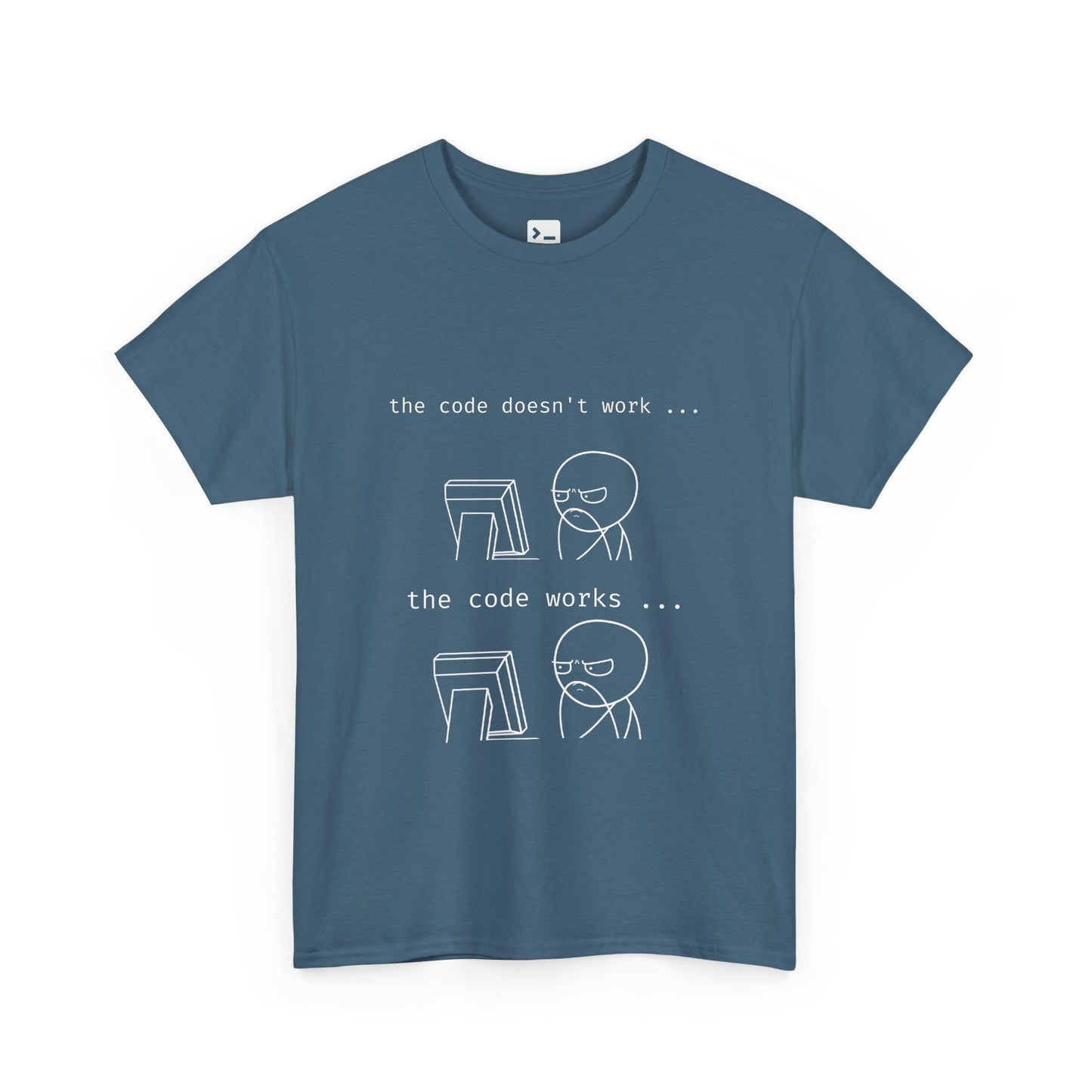 Funny Programmer Unisex Heavy Cotton Tee - 'the code does work ... the code works ...'